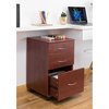 Basicwise Office File Cabinet 3 Drawer Chest with Rolling Casters, Cherry QI003678C